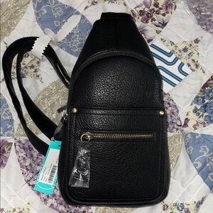 Market & Spruce Black Leather/faux pu Crossbody Bag NWT